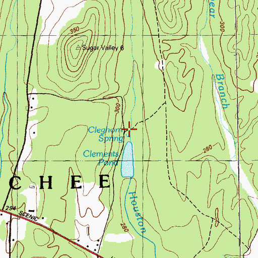 Topographic Map of Cleghorn Spring, GA