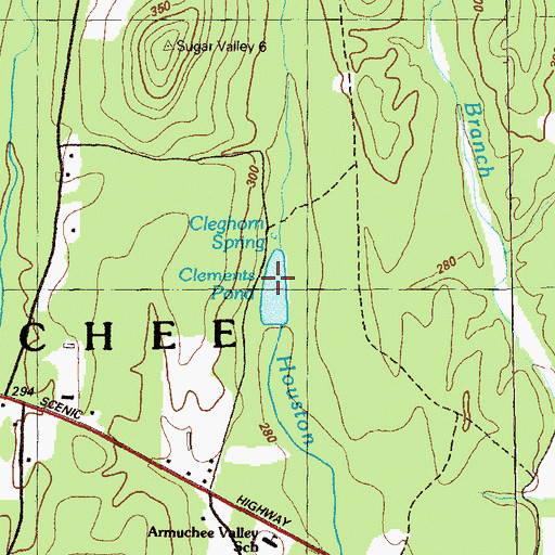 Topographic Map of Clements Pond, GA