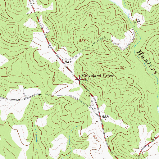 Topographic Map of Cleveland Grove Church, GA