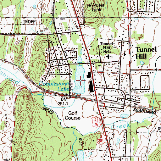 Topographic Map of Cobblestone Lake, GA