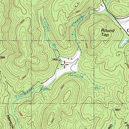 Topographic Map of Coffee Branch, GA