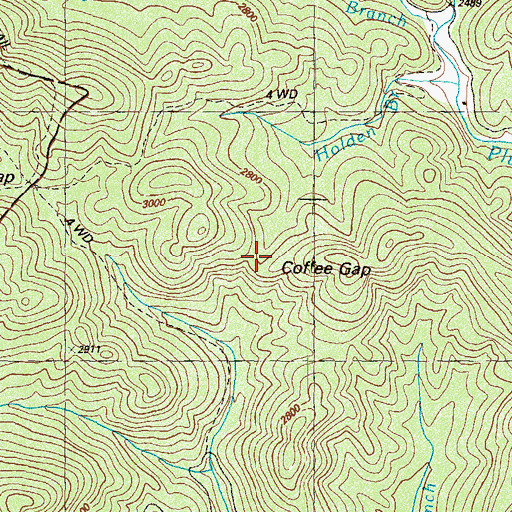 Topographic Map of Coffee Gap, GA
