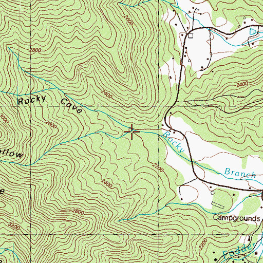Topographic Map of Cold Hollow, GA