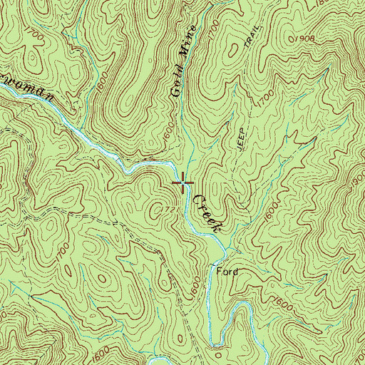 Topographic Map of Cold Mine Branch, GA