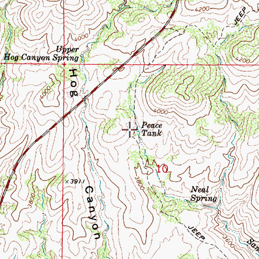 Topographic Map of Peace Tank, AZ