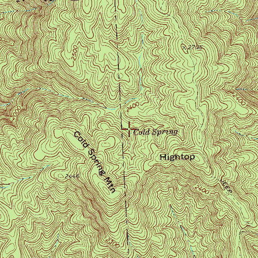 Topographic Map of Cold Spring, GA