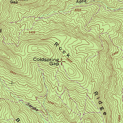 Topographic Map of Coldspring Gap, GA