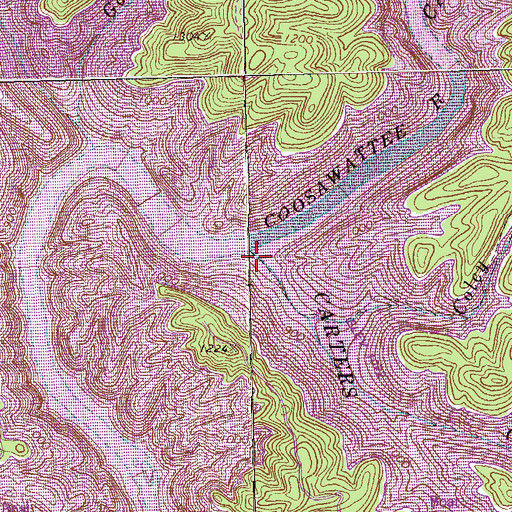 Topographic Map of Coley Creek, GA