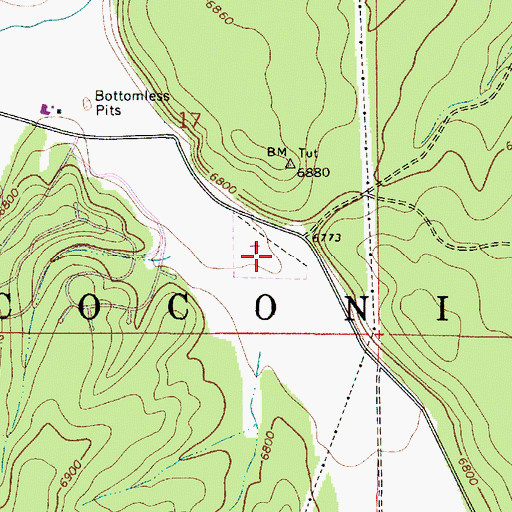 Topographic Map of Peaceful Valley Memorial Park, AZ