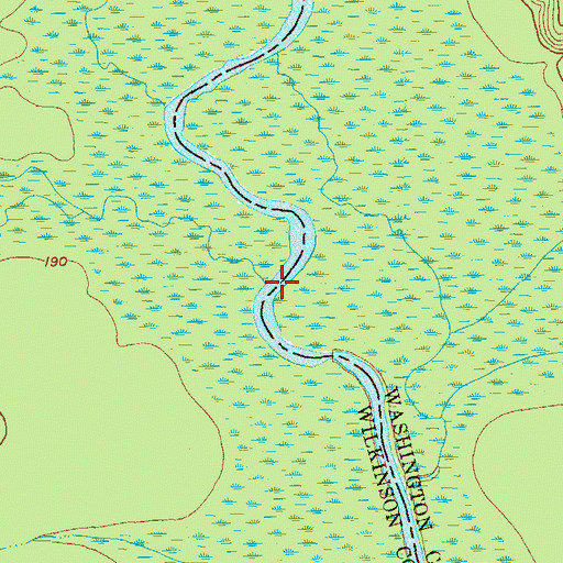 Topographic Map of Commissioner Creek, GA
