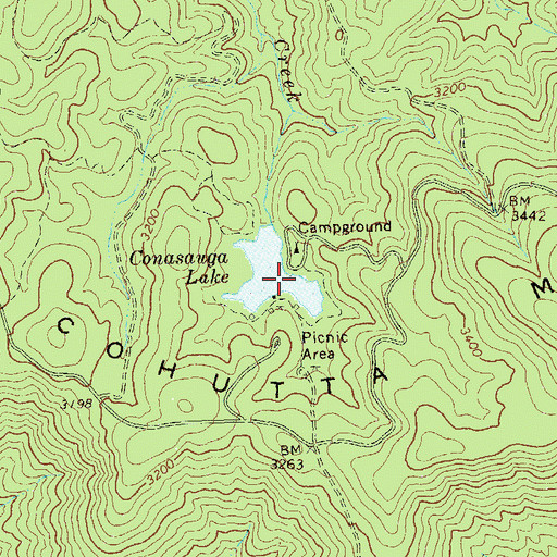 Topographic Map of Conasauga Lake, GA