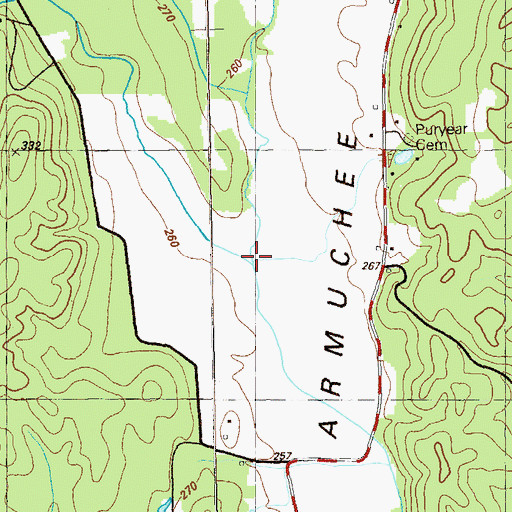 Topographic Map of Concord Creek, GA