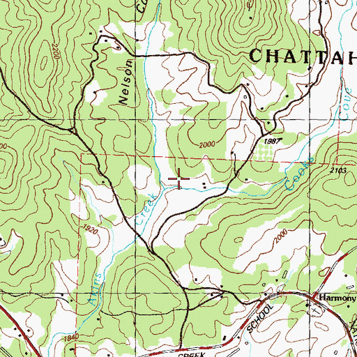 Topographic Map of Cooks Cove Branch, GA