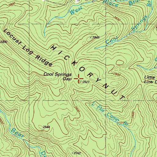 Topographic Map of Cool Springs Gap, GA