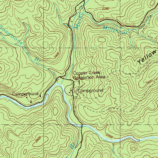 Topographic Map of Cooper Creek Scenic Area, GA