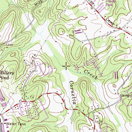 Topographic Map of Cornelia Branch, GA