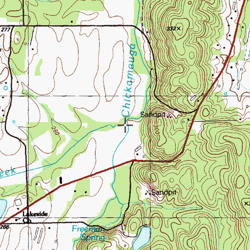 Topographic Map of Cove Creek, GA