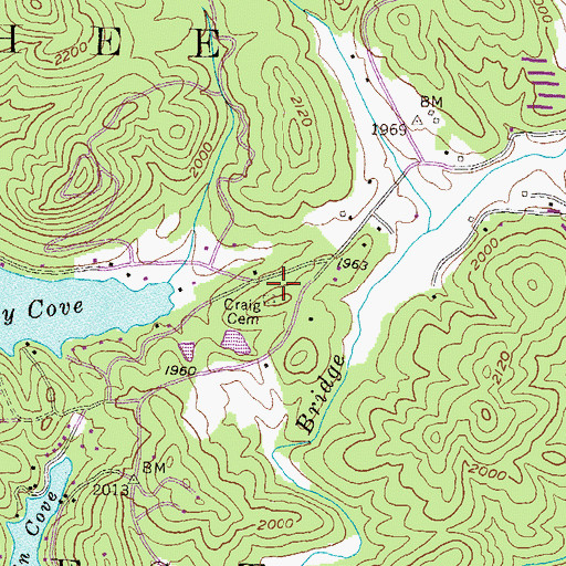 Topographic Map of Craig Cemetery, GA