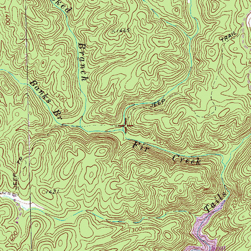Topographic Map of Crooked Branch, GA