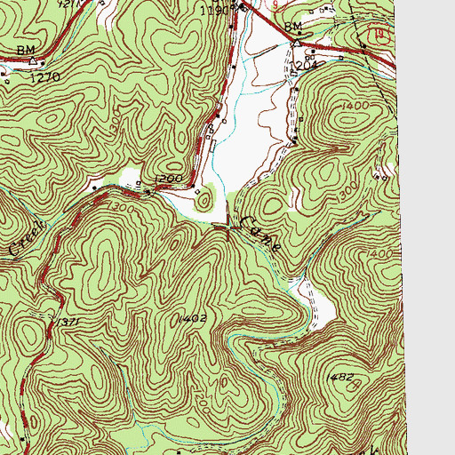 Topographic Map of Crooked Creek, GA