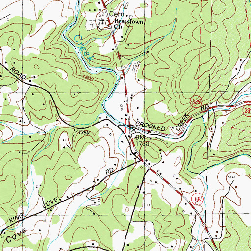 Topographic Map of Crooked Creek, GA