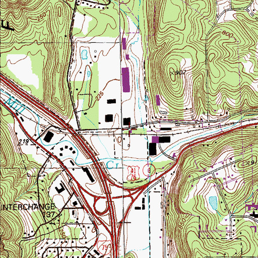 Topographic Map of Crow Valley, GA