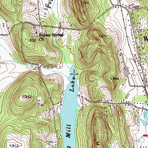 Topographic Map of Crow Valley Creek, GA