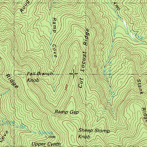 Topographic Map of Cut Locust Ridge, GA