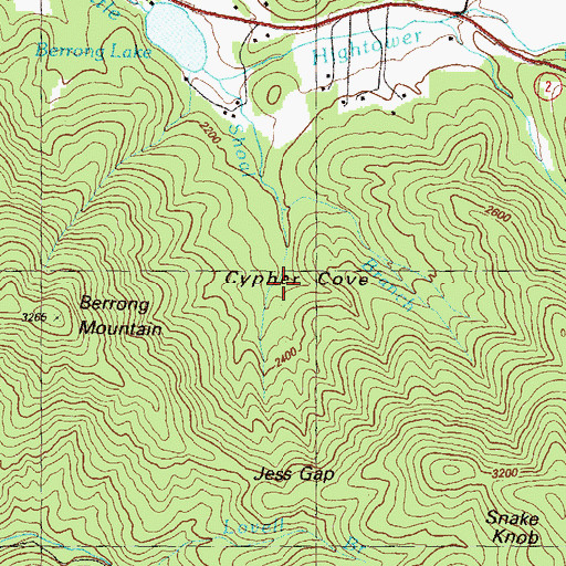 Topographic Map of Cypher Cove, GA