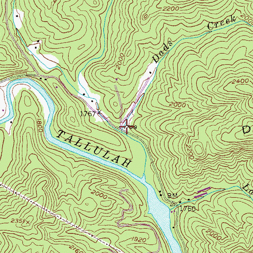 Topographic Map of Dads Creek, GA