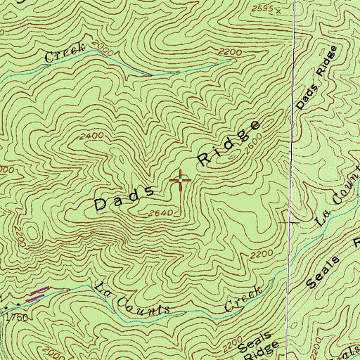 Topographic Map of Dads Ridge, GA