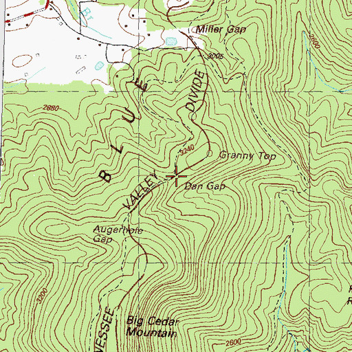 Topographic Map of Dan Gap, GA