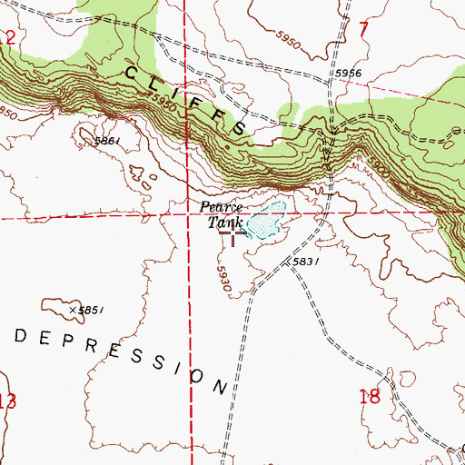 Topographic Map of Pearce Tank, AZ