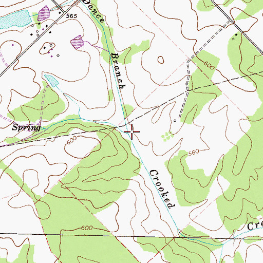 Topographic Map of Dance Branch, GA