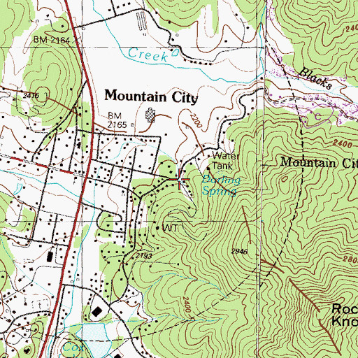Topographic Map of Darling Spring, GA