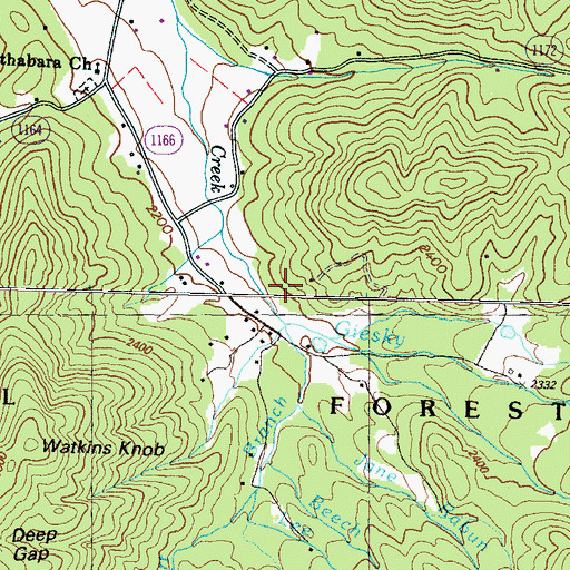 Topographic Map of Davenport Branch, GA