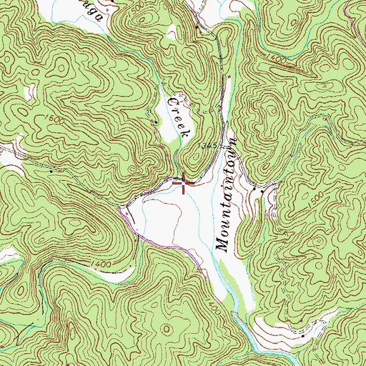 Topographic Map of Davis Creek, GA