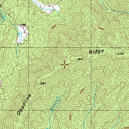 Topographic Map of Deadline Ridge, GA