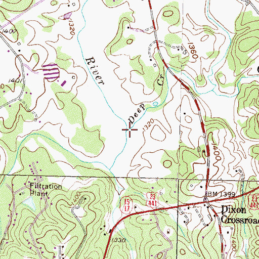Topographic Map of Deep Creek, GA