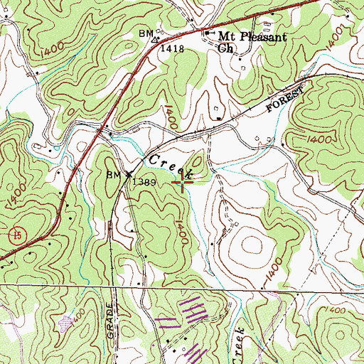 Topographic Map of Deep Creek, GA