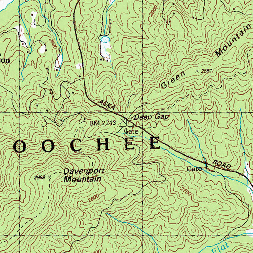 Topographic Map of Deep Gap, GA