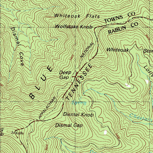 Topographic Map of Deep Gap, GA