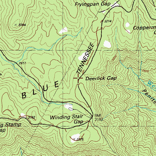Topographic Map of Deerlick Gap, GA