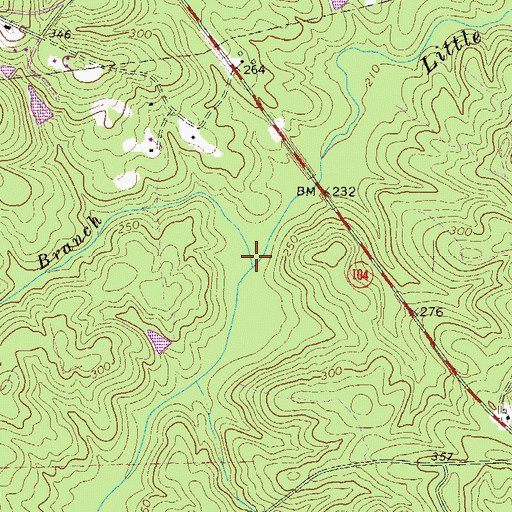 Topographic Map of Delph Branch, GA