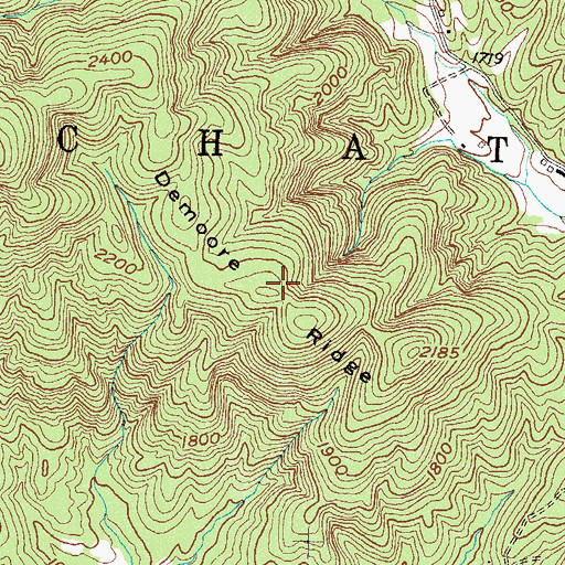 Topographic Map of Demoore Ridge, GA
