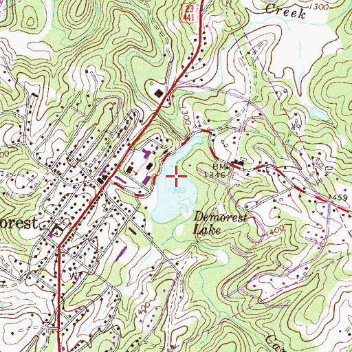 Topographic Map of Demorest Lake, GA