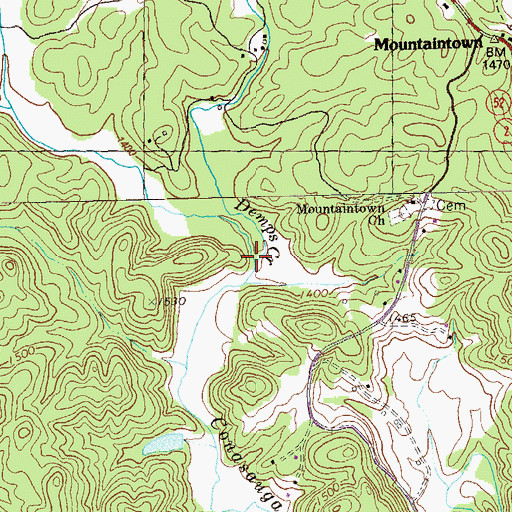 Topographic Map of Demps Creek, GA
