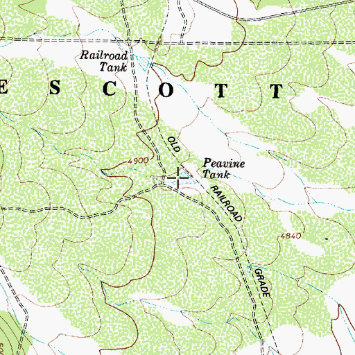 Topographic Map of Peavine Tank, AZ