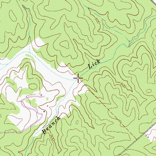 Topographic Map of Denham Branch, GA