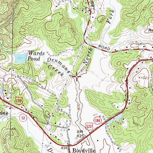 Topographic Map of Denmans Creek, GA